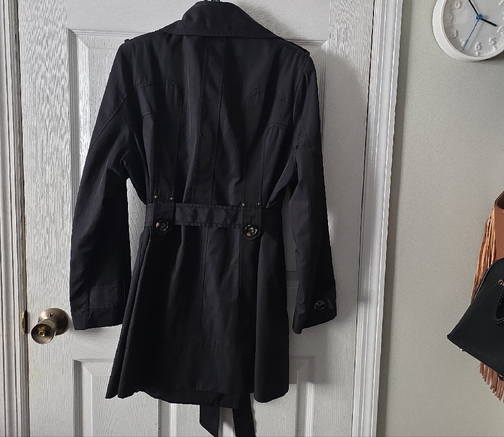 Jones New York Elegant Black Trench Coat - Picture 2 of 2